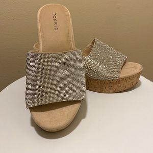 Torrid Rhinestone Cork Wedges